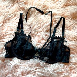 Honey Birdette Black Lace Bra 34D
